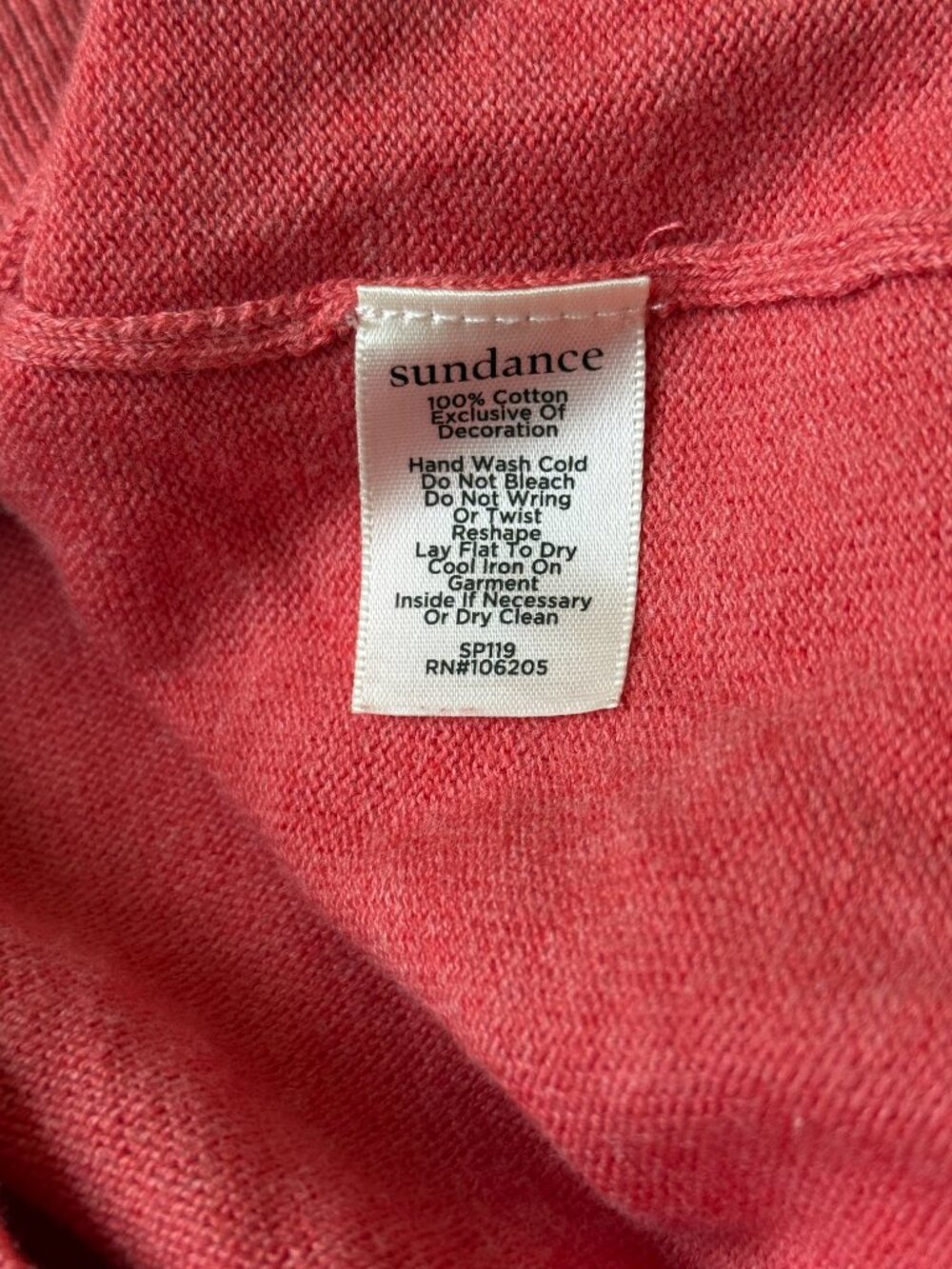 Sundance Womens L Embroidered Cardigan Sweater Floral Salmon pink Button Front - Picture 6 of 7